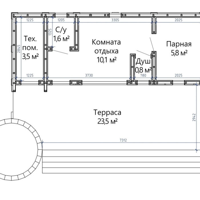 Каркасная баня БОФОР