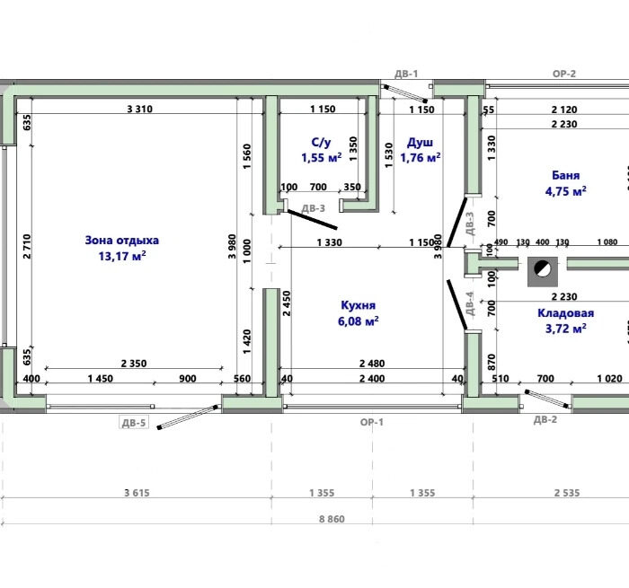 Каркасный дом с баней Вершина