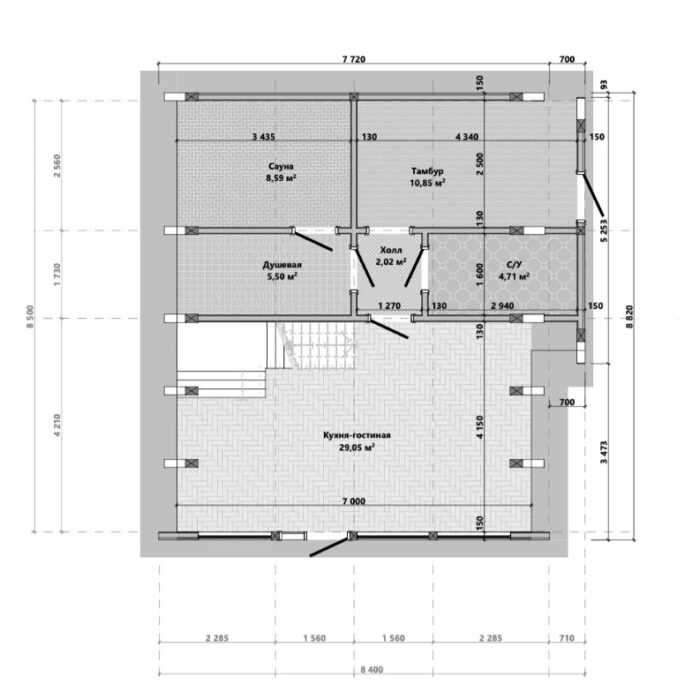 Каркасный дом с сауной ПИРАМИДА